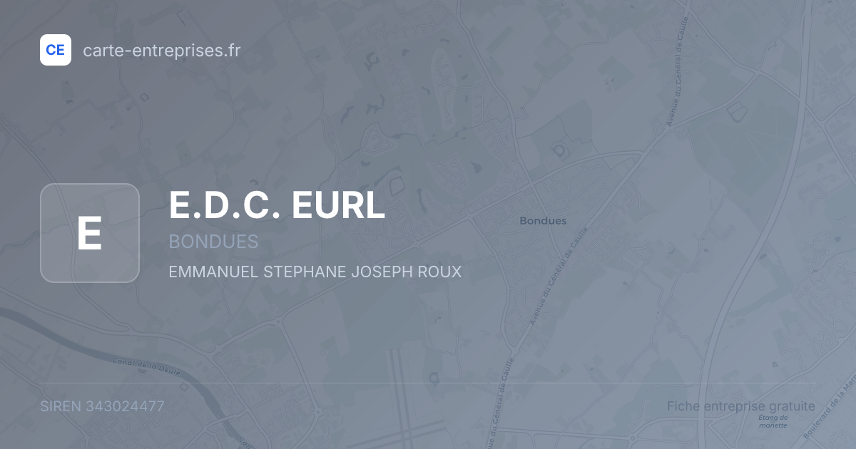 E.D.C. EURL — 343024477 — fiche entreprise