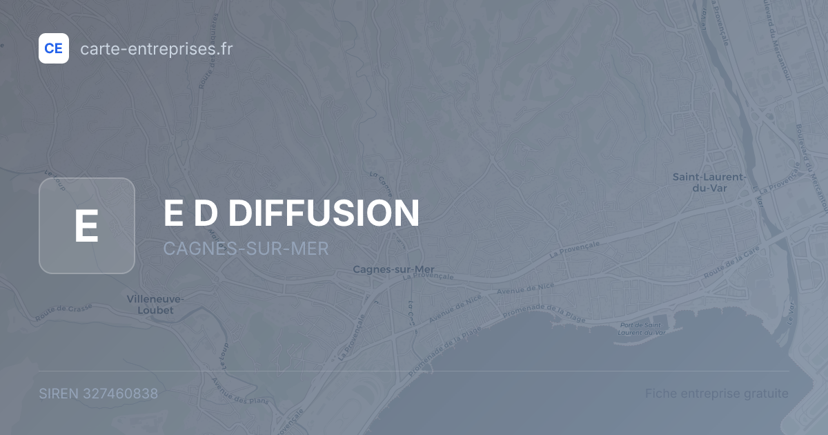 E D DIFFUSION — 327460838 — fiche entreprise