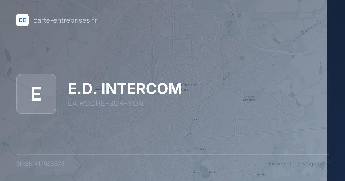 E.D. INTERCOM — 417983673 — fiche entreprise