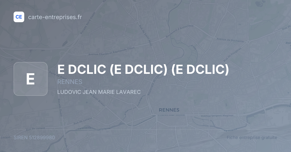 E DCLIC (E DCLIC) (E DCLIC) — 512899980 — fiche entreprise