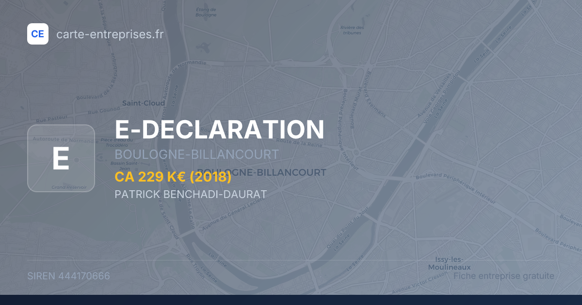 E-DECLARATION — 444170666 — fiche entreprise