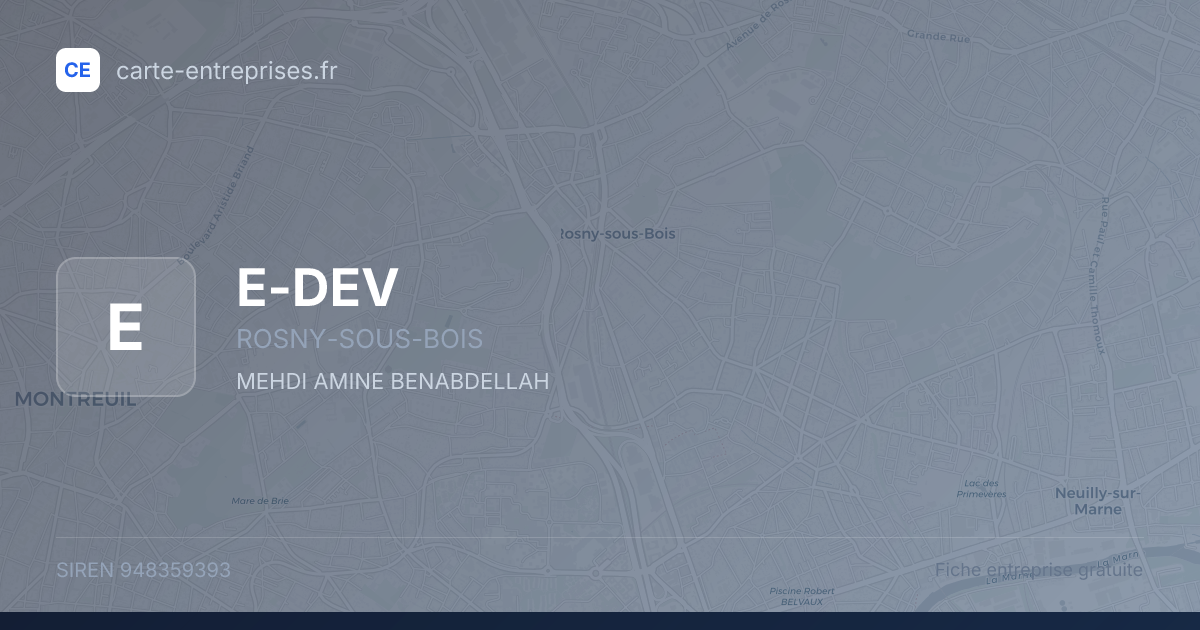 E-DEV — 948359393 — fiche entreprise