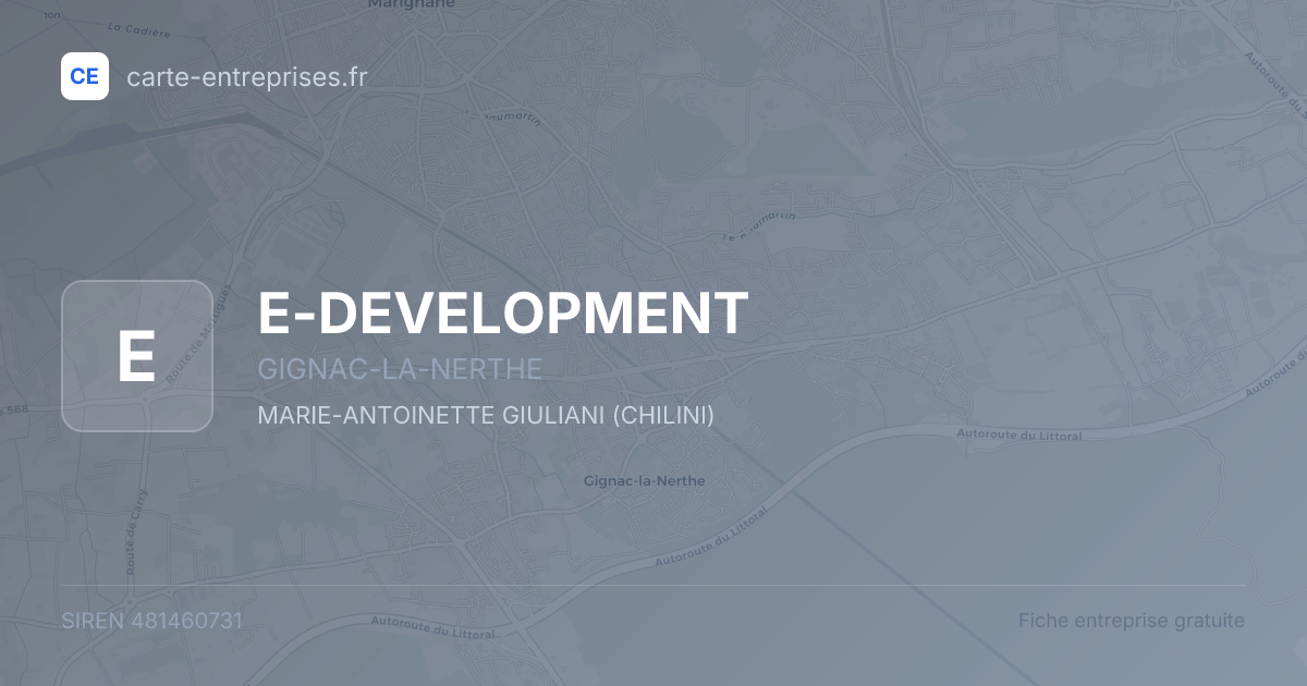 E-DEVELOPMENT — 481460731 — fiche entreprise