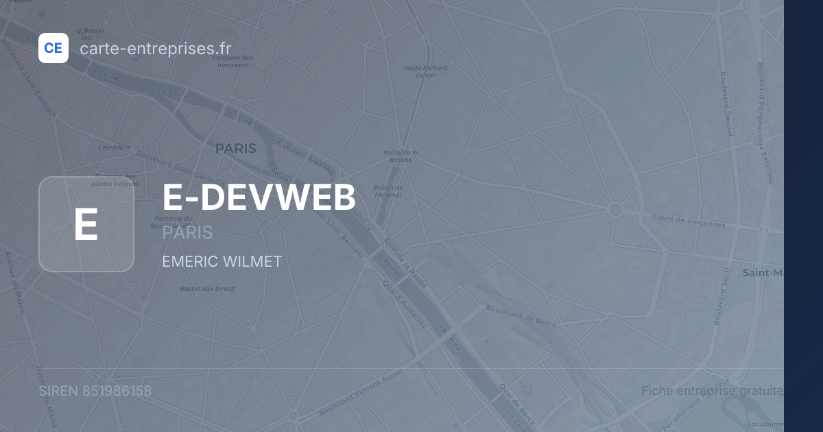 E-DEVWEB — 851986158 — fiche entreprise