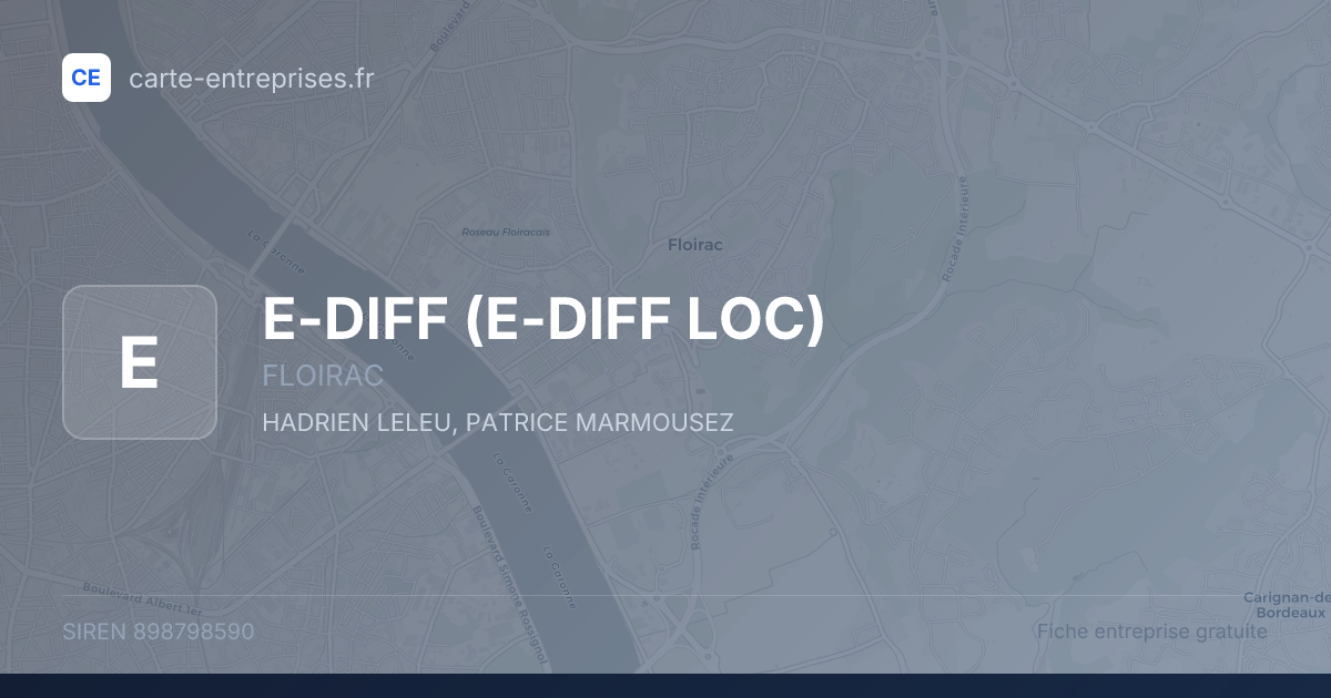 E-DIFF (E-DIFF LOC) — 898798590 — fiche entreprise