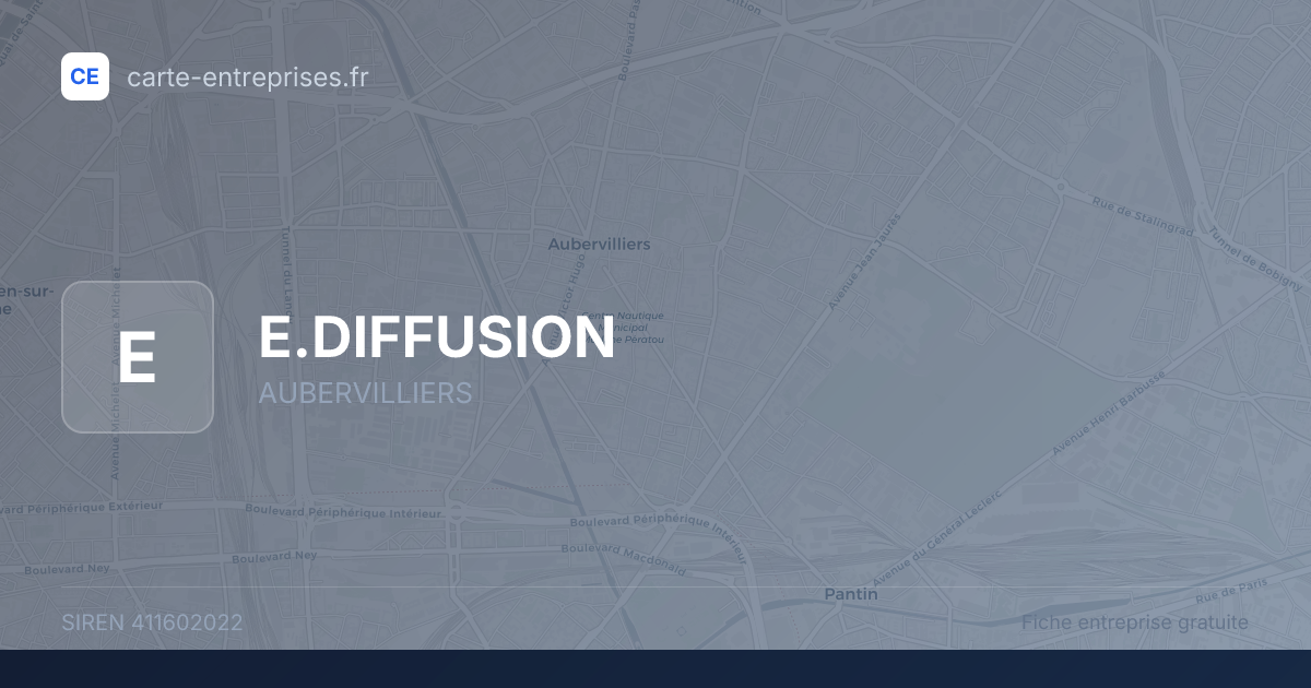 E.DIFFUSION — 411602022 — fiche entreprise