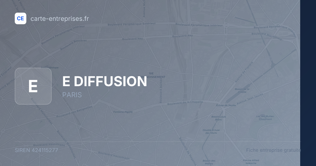 E DIFFUSION — 424115277 — fiche entreprise