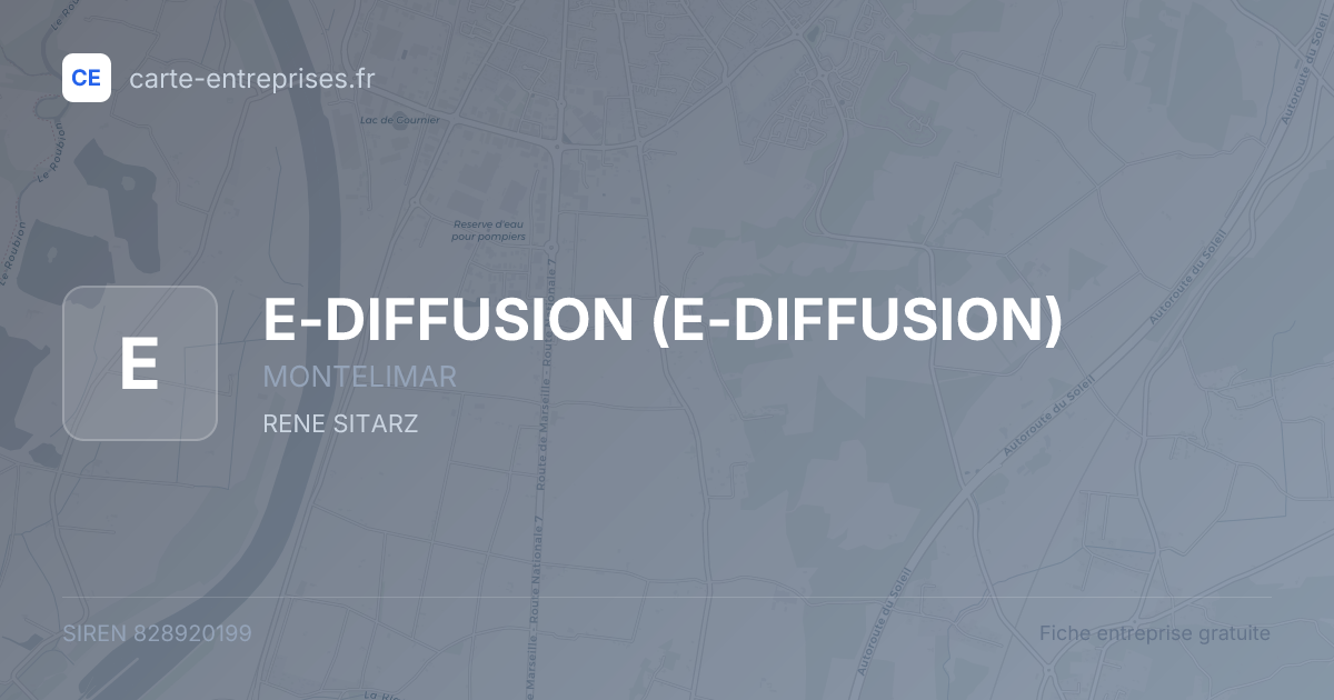 E-DIFFUSION — 828920199 — fiche entreprise