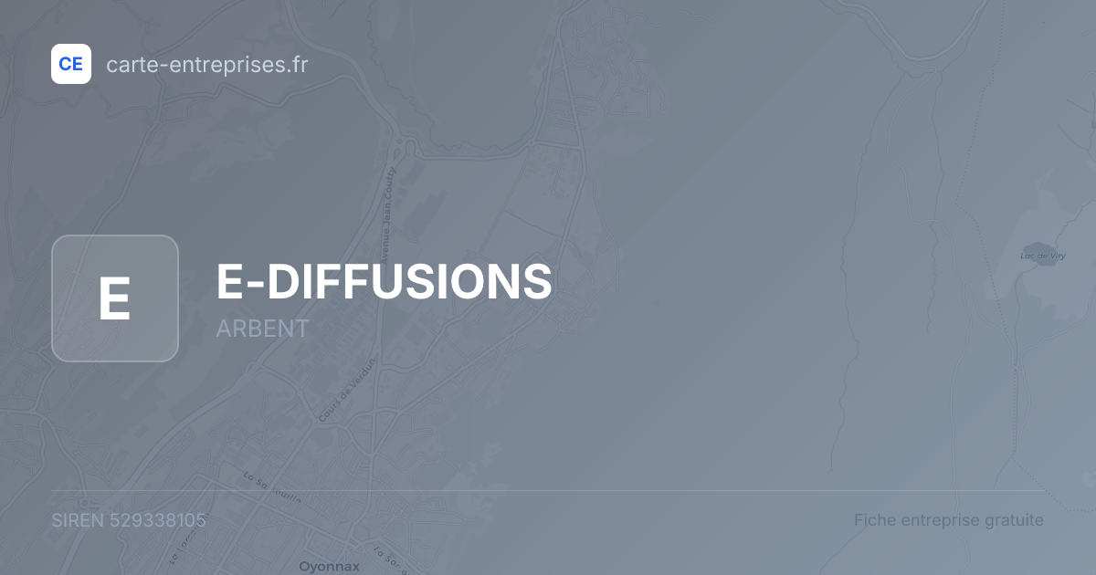 E-DIFFUSIONS — 529338105 — fiche entreprise