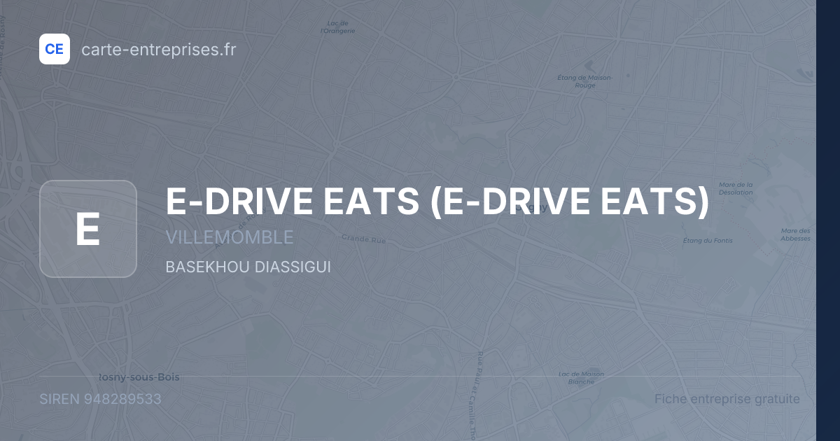 E-DRIVE EATS — 948289533 — fiche entreprise