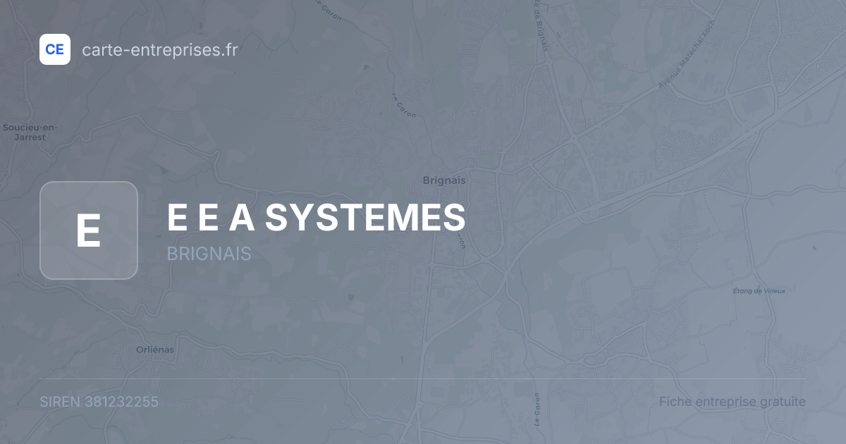 E E A SYSTEMES — 381232255 — fiche entreprise