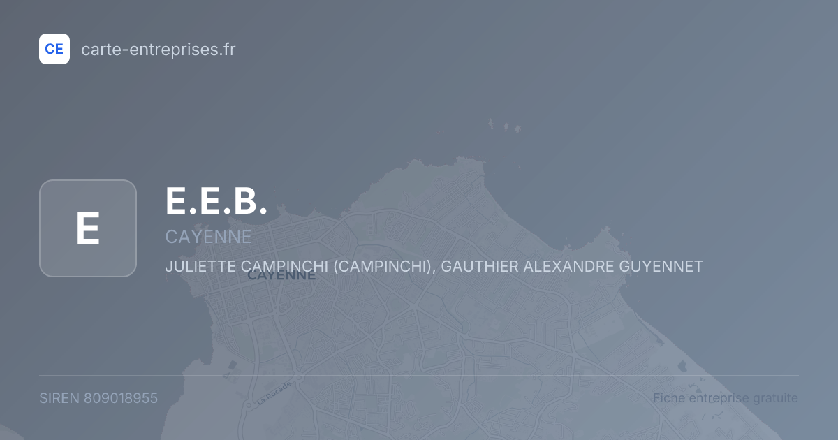 E.E.B. — 809018955 — fiche entreprise