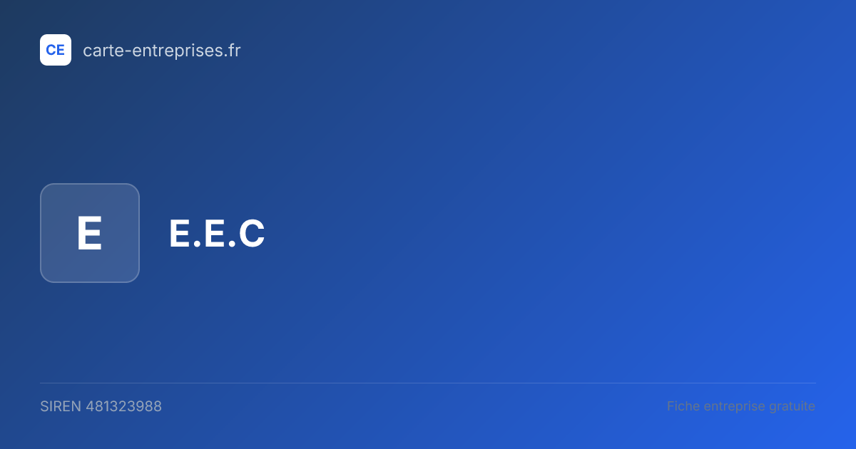 E.E.C — 481323988 — fiche entreprise