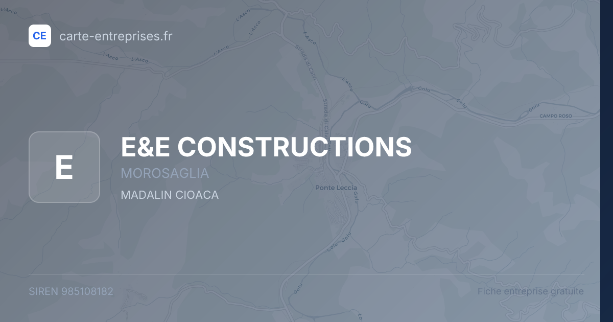E&E CONSTRUCTIONS — 985108182 — fiche entreprise