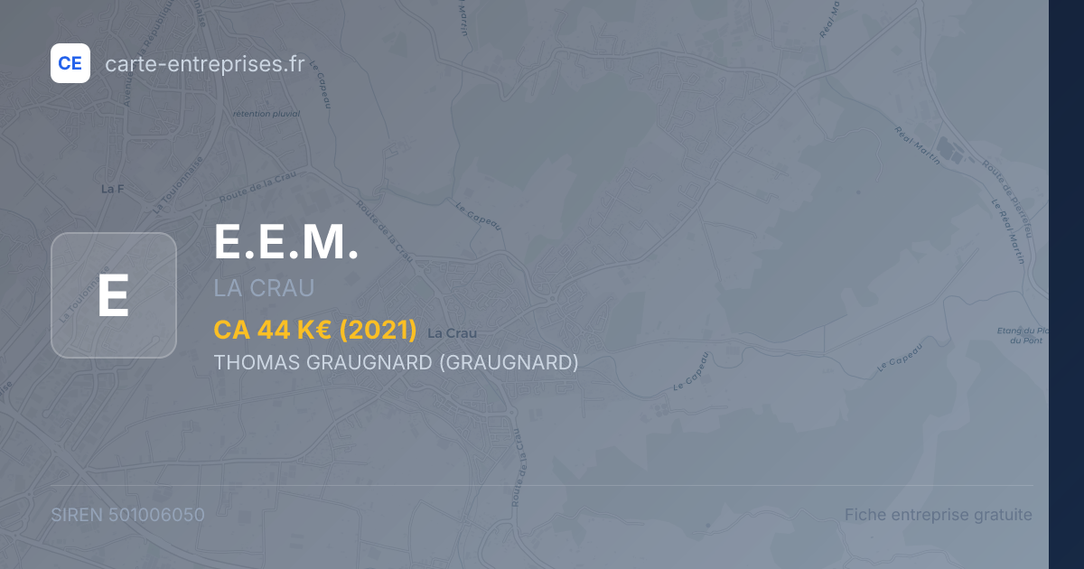 E.E.M. — 501006050 — fiche entreprise
