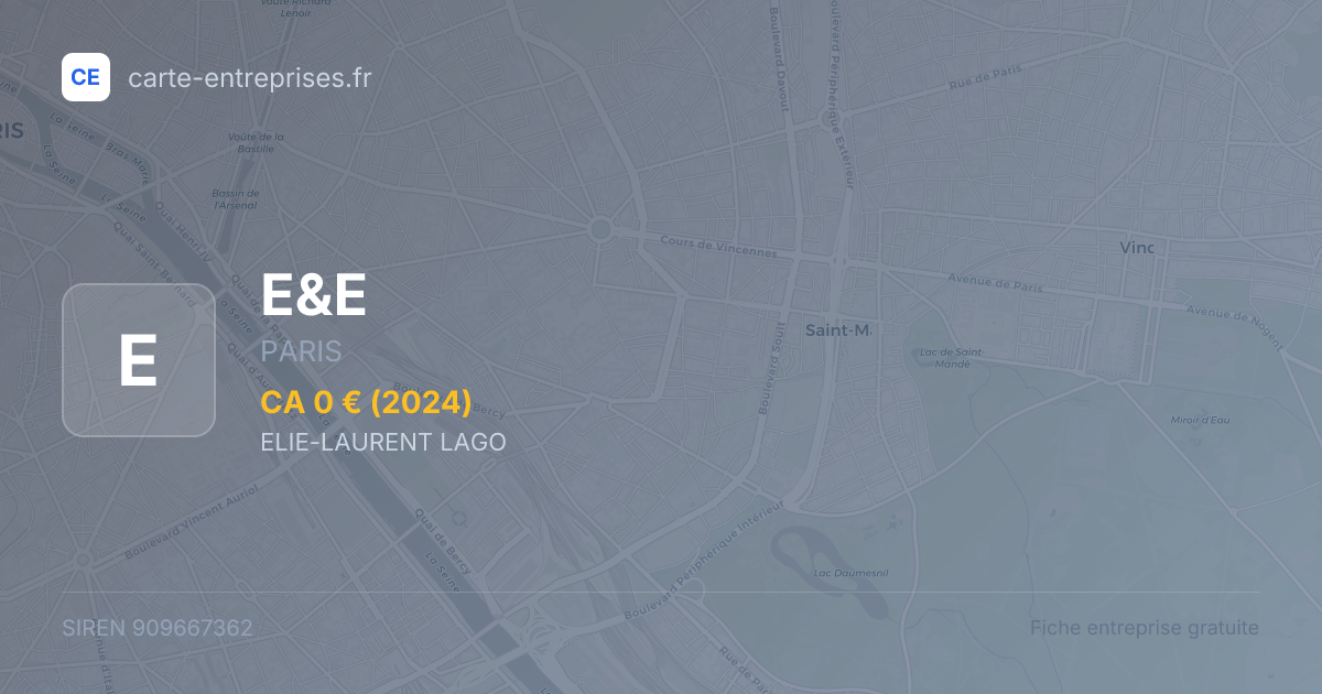E&E — 909667362 — fiche entreprise