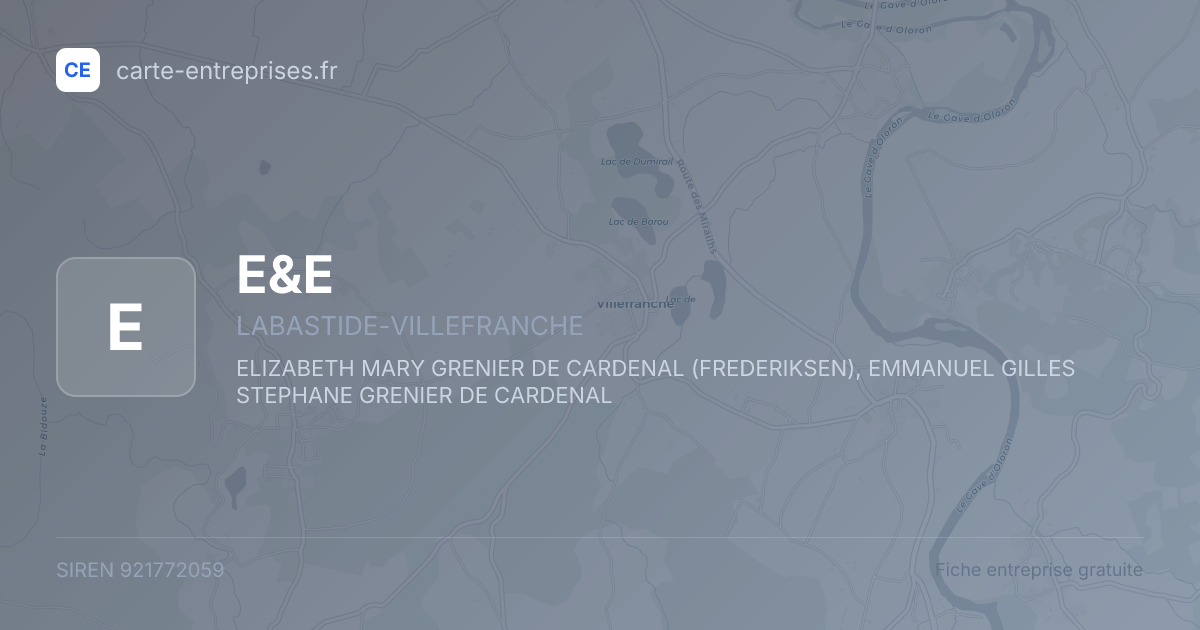 E&E — 921772059 — fiche entreprise