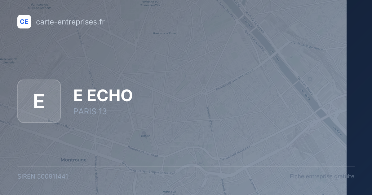 E ECHO — 500911441 — fiche entreprise