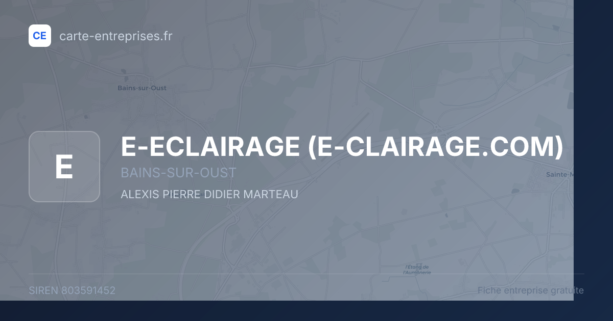 E-ECLAIRAGE (E-CLAIRAGE.COM) — 803591452 — fiche entreprise