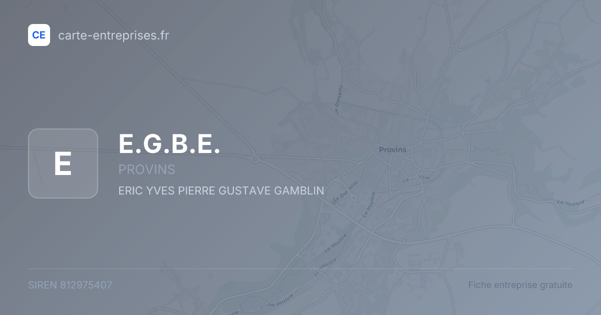 E.G.B.E. — 812975407 — fiche entreprise