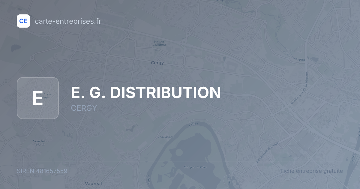 E. G. DISTRIBUTION — 481657559 — fiche entreprise