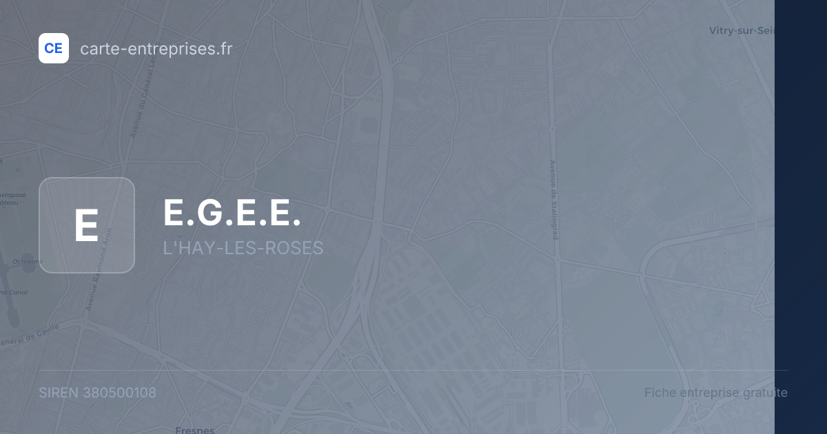 E.G.E.E. — 380500108 — fiche entreprise