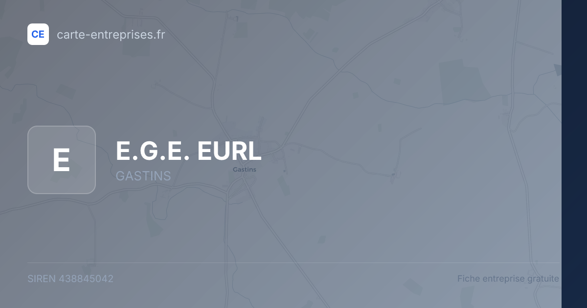 E.G.E. EURL — 438845042 — fiche entreprise