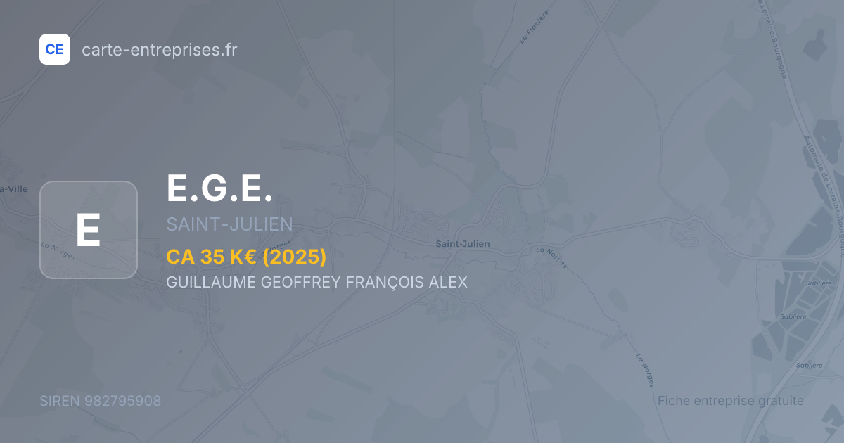 E.G.E. — 982795908 — fiche entreprise