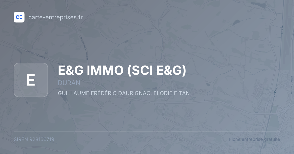 E&G IMMO (SCI E&G) — 928166719 — fiche entreprise