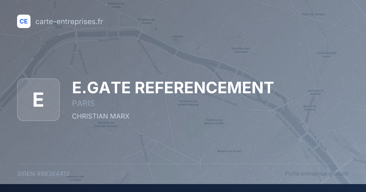 E.GATE REFERENCEMENT — 488384413 — fiche entreprise