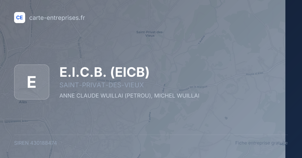 E.I.C.B. (EICB) — 430188474 — fiche entreprise