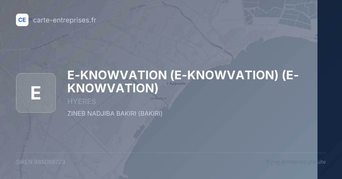 E-KNOWVATION (E-KNOWVATION) (E-KNOWVATION) — 985069723 — fiche entreprise