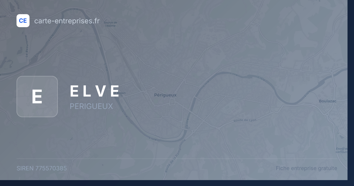 E L V E — 775570385 — fiche entreprise