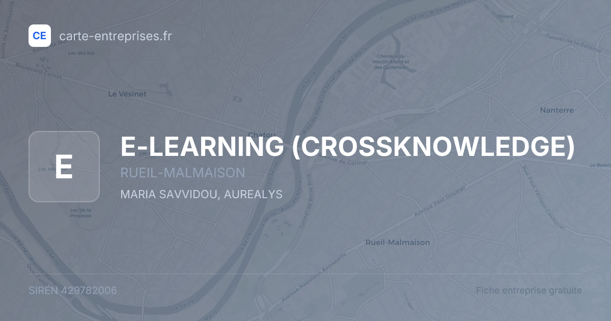 E-LEARNING (CROSSKNOWLEDGE) — 429782006 — fiche entreprise