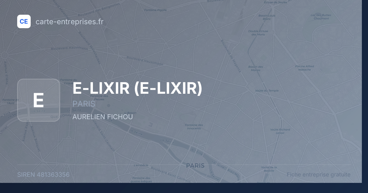 E-LIXIR — 481363356 — fiche entreprise
