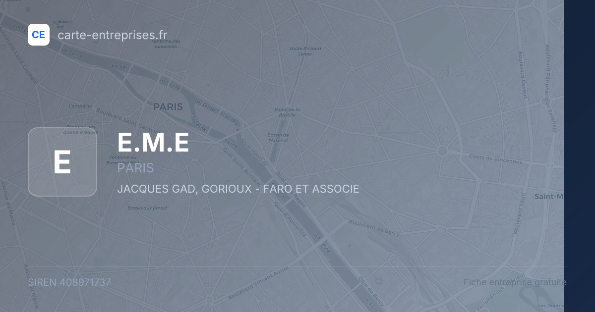 E.M.E — 408971737 — fiche entreprise