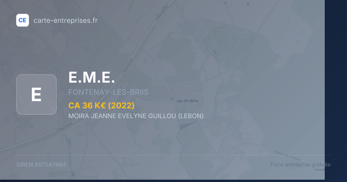 E.M.E. — 897547964 — fiche entreprise