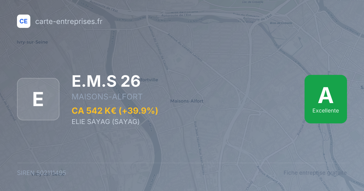E.M.S 26 — 502111495 — fiche entreprise