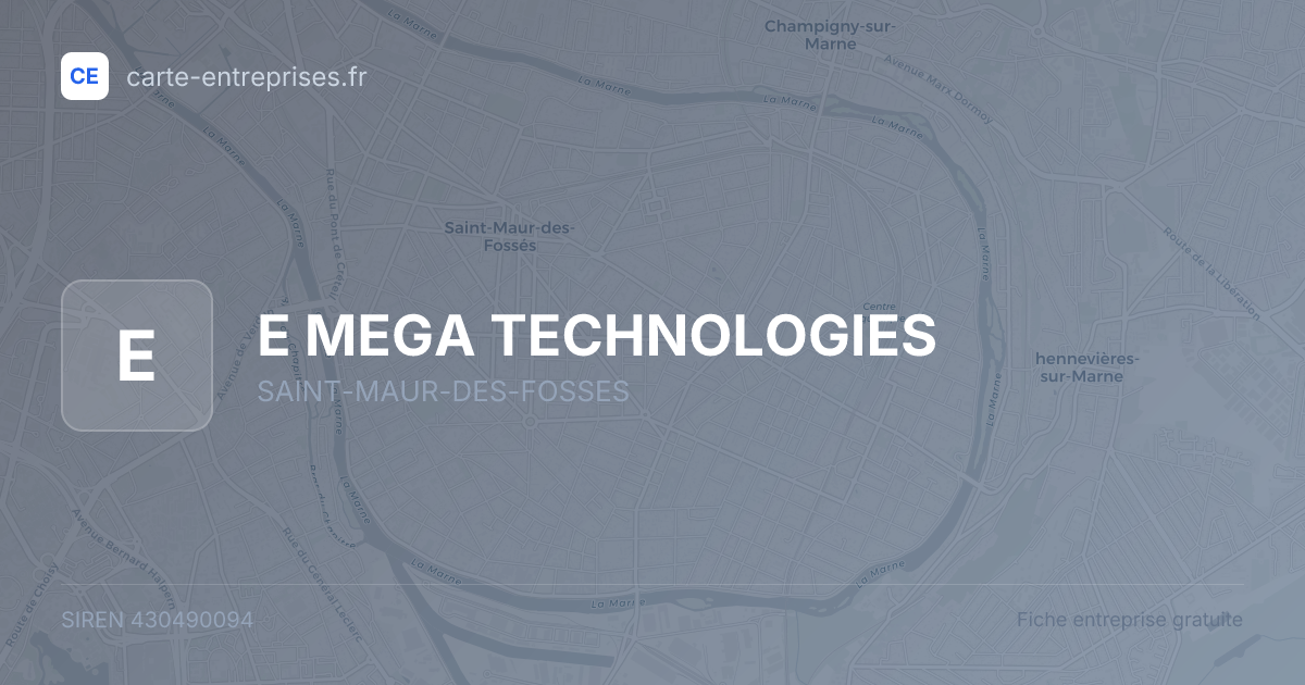 E MEGA TECHNOLOGIES — 430490094 — fiche entreprise