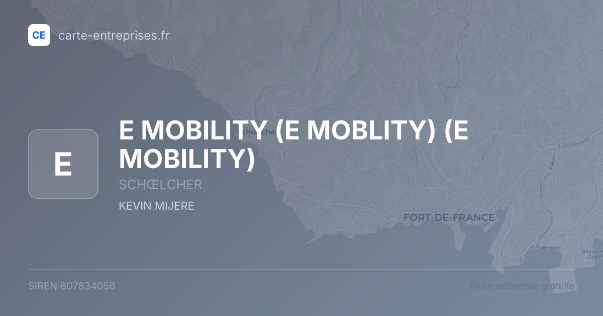 E MOBILITY (E MOBLITY) (E MOBILITY) — 807834056 — fiche entreprise