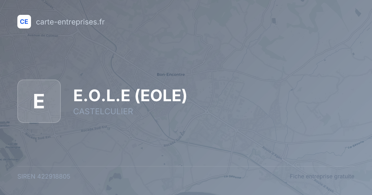 E.O.L.E (EOLE) — 422918805 — fiche entreprise