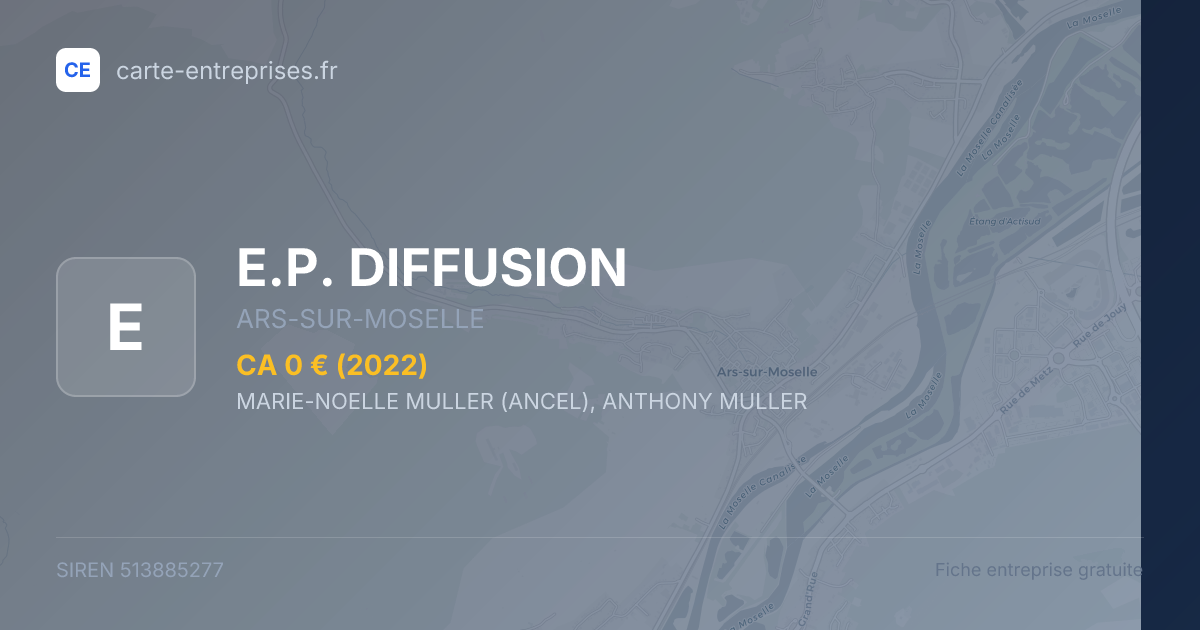 E.P. DIFFUSION — 513885277 — fiche entreprise