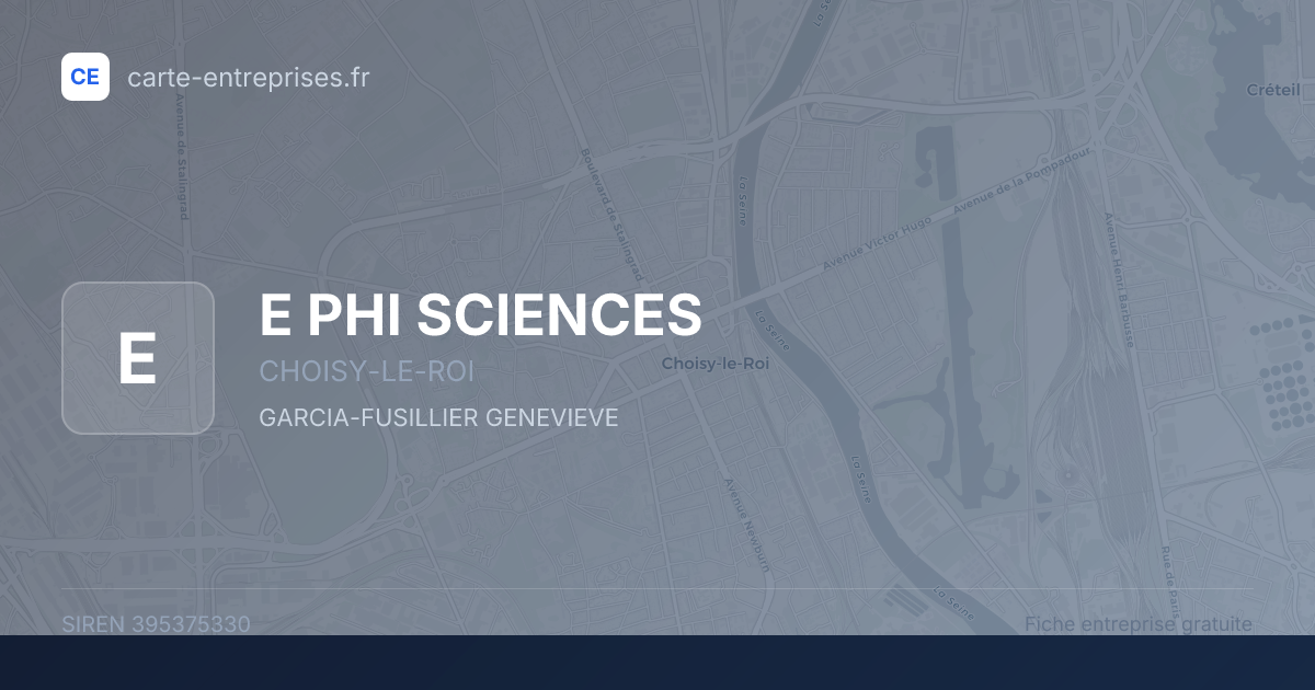 E PHI SCIENCES — 395375330 — fiche entreprise