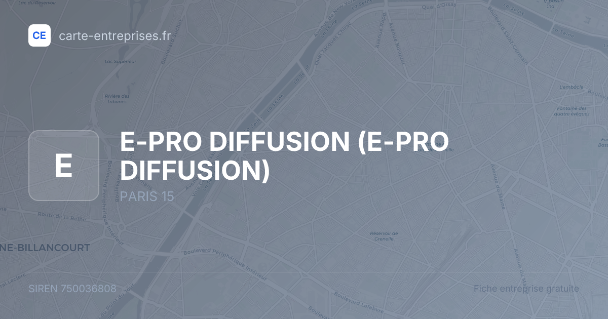 E-PRO DIFFUSION — 750036808 — fiche entreprise