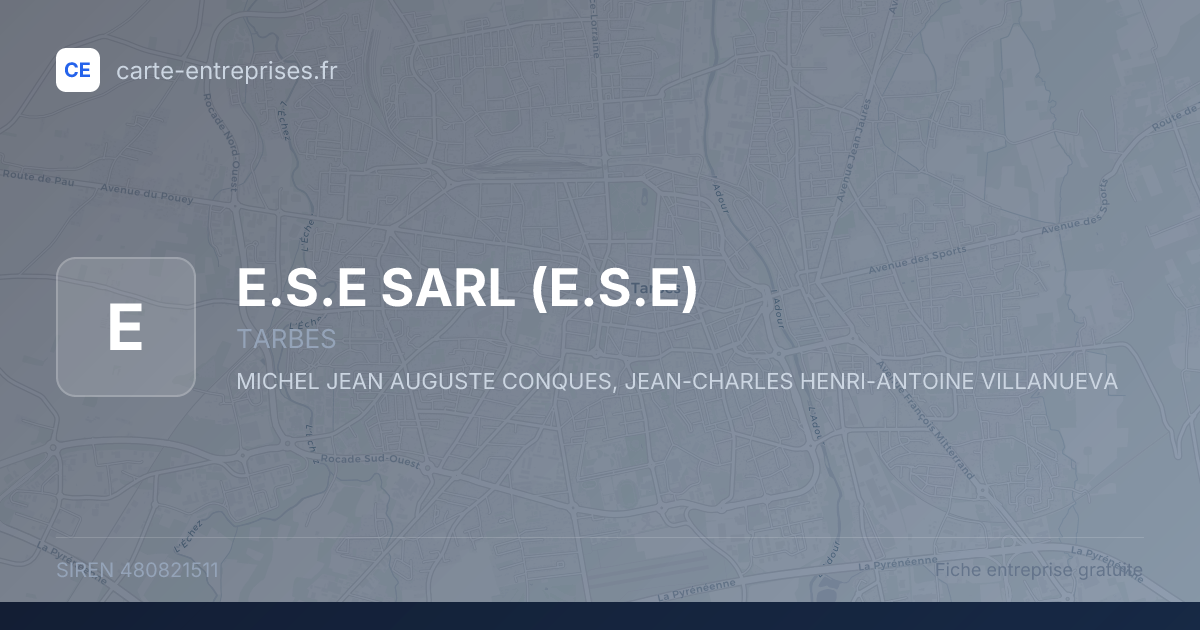 E.S.E SARL (E.S.E) — 480821511 — fiche entreprise