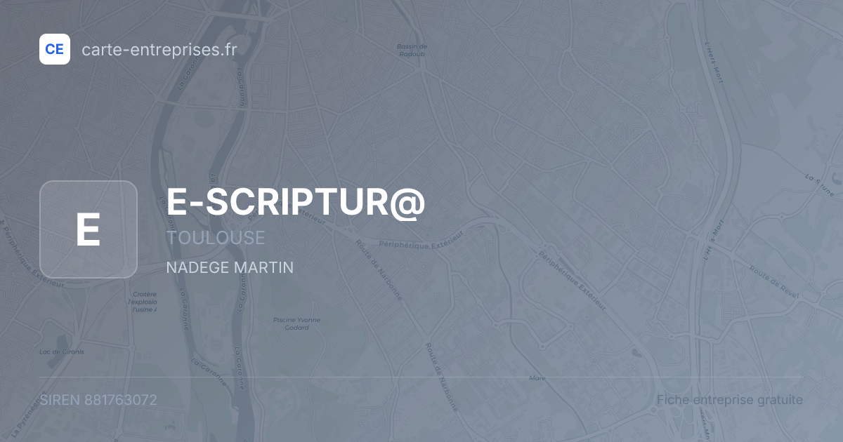 E-SCRIPTUR@ — 881763072 — fiche entreprise