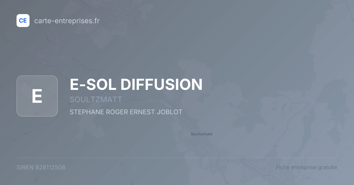 E-SOL DIFFUSION — 828112508 — fiche entreprise