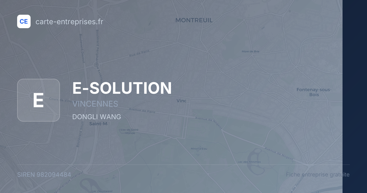 E-SOLUTION — 982094484 — fiche entreprise