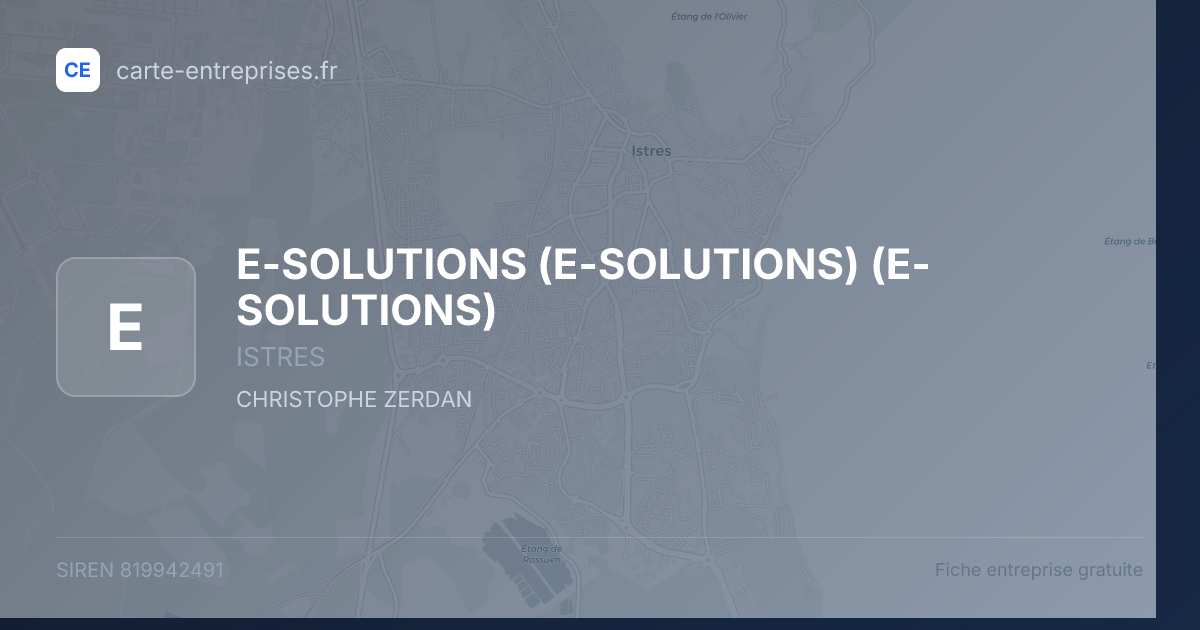E-SOLUTIONS (E-SOLUTIONS) (E-SOLUTIONS) — 819942491 — fiche entreprise