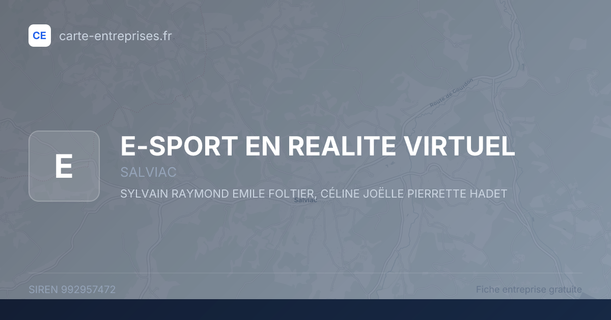 E-SPORT EN REALITE VIRTUEL — 992957472 — fiche entreprise